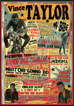 Vince Taylor, Poster, Graphic Design, Poster for Sale, Rock n Roll, Blues, Rhythm'n Blues, Punk, Sophie Lo